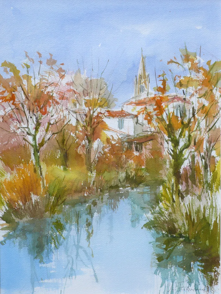 Automne à Arçais – 50×40 cm