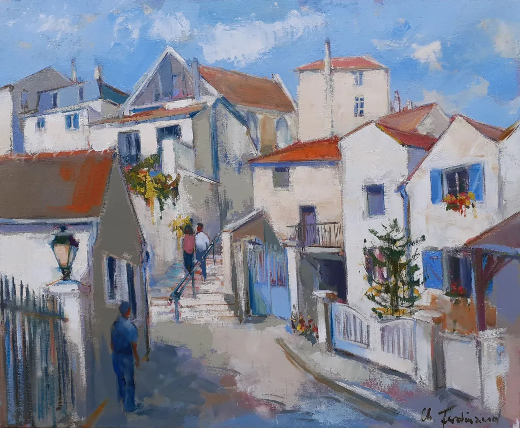 Escaliers à Carrières-73×60 cm