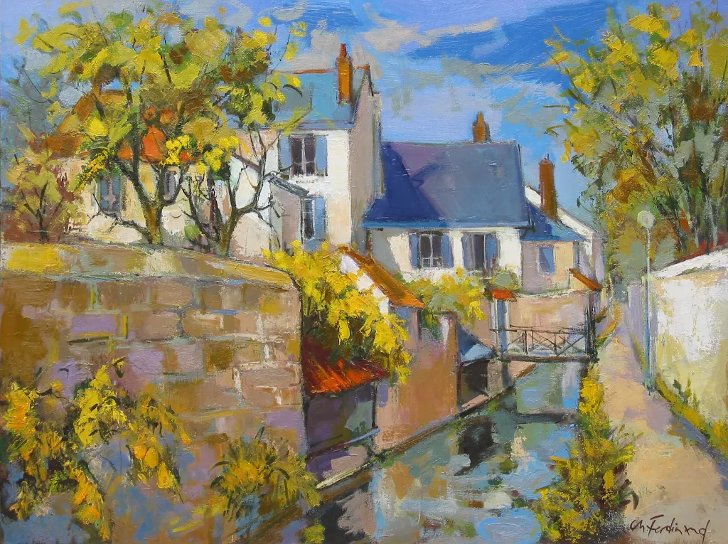 Lavoirs à Dourdan – 73×60 cm