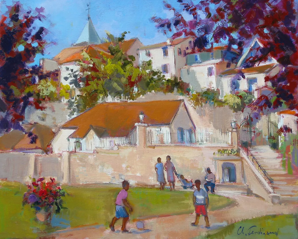 Parc de Carrières enfants au ballon-73×60 cm