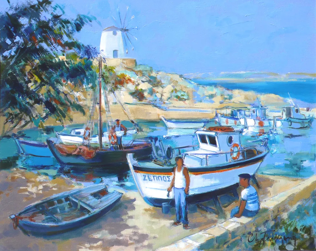 Parikia, anse au moulin – 73×60 cm