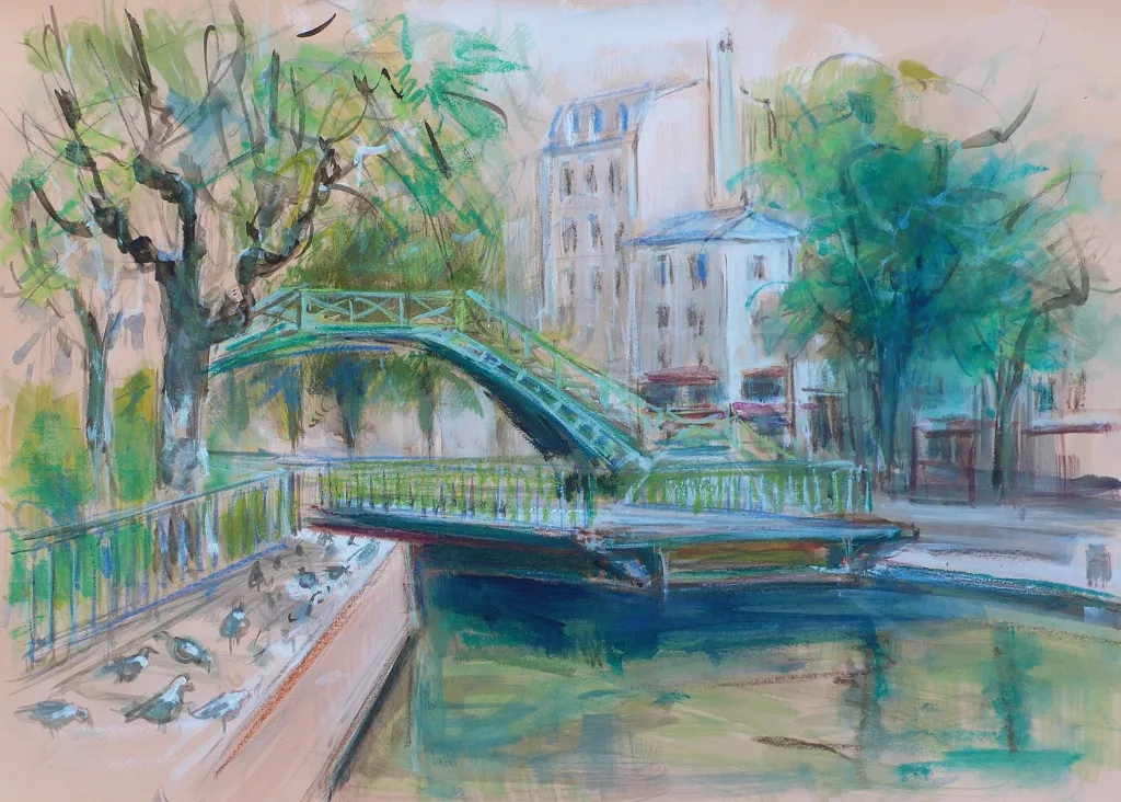 Pont mobile canal St-Martin 40×30 cm