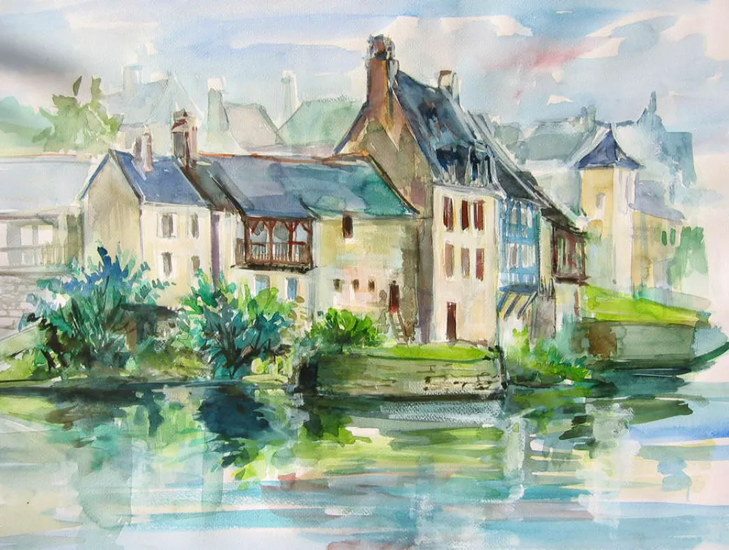 Rive de la Dordogne à Argentat – 65×50 cm